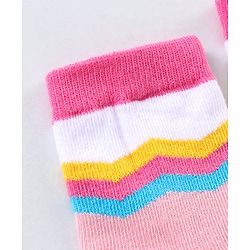 Cutewalk By Babyhug Anti Bacterial Ankle Length Non Terry Socks Unicorn Design Pack of 5 - Pink & Blue