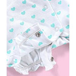 Babyhug 100% Cotton Half Sleeves Romper Heart Print - White