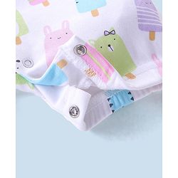 Babyhug 100% Cotton Short Sleeves Romper Dot & Popsicle Print Pack of 2- Pink & White