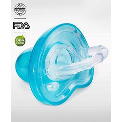 Babyhug Full Silicone Orthodontic Soother with Protective Cover Turquoise | BPA Free | Gentle on Gums | Easy to Sterilize |Psychological Breathing