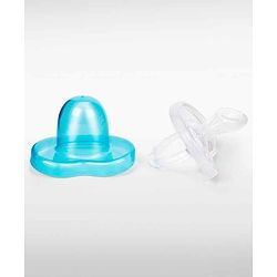Babyhug Full Silicone Orthodontic Soother with Protective Cover Turquoise | BPA Free | Gentle on Gums | Easy to Sterilize |Psychological Breathing