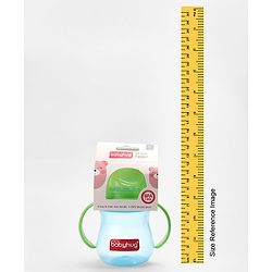 Babyhug Sipper Cup with Twin Handles for Toddlers 240 ml - Green | Spill Proof | Easy Grip | BPA Free | Spill-Resistant