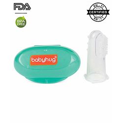 Babyhug Silicone Finger Toothbrush with Protective Case for Babies Soft Gum Cleaner | BPA Free | For Infant Oral Care