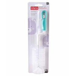 Babyhug 2-in-1 Rotating Bottle & Nipple Cleaning Brush with Soft Bristles Green | BPA Free | Easy Grip | 360° Cleaning Tool | Easy to Clean Bottles | Silicone Bristles | Anti Slip Handle