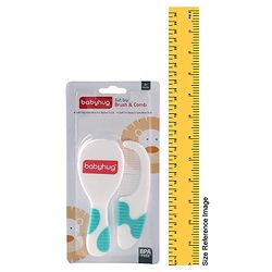 Babyhug Soft Grip Baby Hair Brush and Comb Set for Newborns & Toddlers Blue | Gentle Scalp Care | Environment Friendly | BPA Free | Round Tip | Soft | Massage| Stimulation