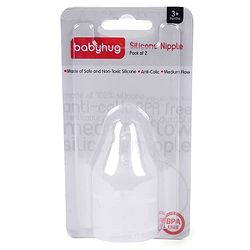 Babyhug Silicone Nipples Medium Flow - Pack of 2