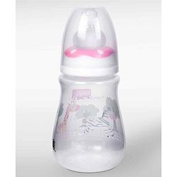 Babyhug Anti-Colic Sterilizable PP Feeding Bottle with Handle Pink 150 ml | BPA-Free | Leak-Resistant| Silicone | Mimics Natural Feeding
