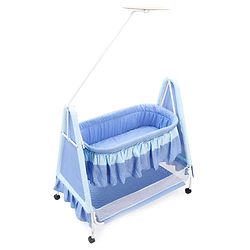 Babyhug Angel Dreams Cradle With Storage Basket & Mosquito Net - Blue