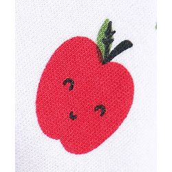 Babyhug 100% Cotton Apple Print Cap - White