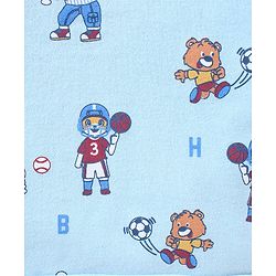 Babyhug 100% Cotton Antibacterial Full Sleeves Vests Teddy Print Pack of 3 - Red & Blue