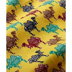 Babyhug 100% Cotton Full Sleeves Kurta & Dhoti Digital Print - Yellow
