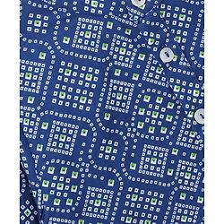 Babyhug Cotton Full Sleeves Kurta & Pyjama Set Bandhani Print- Indigo