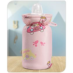 Babyhug Feeding Bottle Cover Bear Print Cream- Fits Up to 330 ml