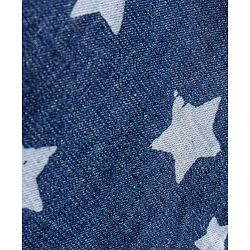 Babyhug 100% Cotton Half Sleeve Washed Denim Two Pocket Shirt Stars Print - Blue