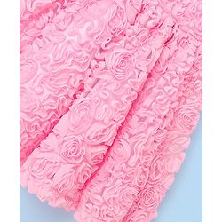 Babyhug Woven Sleeveless Frock with 3D Fabric - Light Pink
