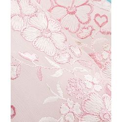 Babyhug Sleeveless Party Frock with Floral Embroidery & Corsage - Dusty Pink & White