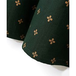 Babyhug 100% Cotton Sleeveless Ethnic Dress Foil Print- Green