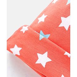 Babyhug 100% Cotton Cap Star & Stripes Print Red & Blue Pack Of 2 - Diameter 10 cm