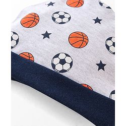 Babyhug 100% Cotton Caps Football Printed Pack of 3 Multicolor - Diameter 10 cm