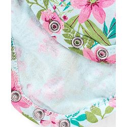 Babyhug 100% Cotton Sleeveless Floral Printed Onesies with Hairband and Mittens Booties - Multicolour