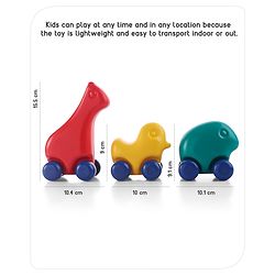 Babyhug My First Rolling Pets Set of 3 - Multicolour