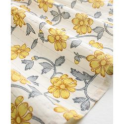 Babyhug 100% Cotton Singlet Sleeves Full Length Ethnic Dress Floral Print - White