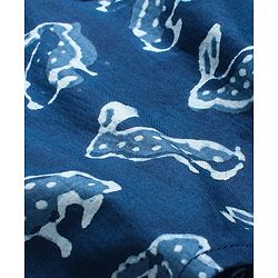 Babyhug 100% Cotton Kurta With Dhoti Set Bunny Print - Indigo