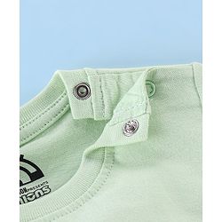 Babyhug Cotton Knit Half Sleeves T-Shirt with Minion Graphics - Light Green