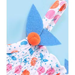 Babyhug 100% Cotton Sleeveless Top & Shorts Cherry Print - White & Orange