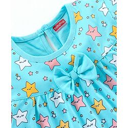 Babyhug Cotton Half Sleeves Night Suit Stars Print - Mint