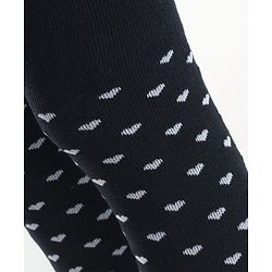 Cute Walk by Babyhug Antibacterial Heart Print Footed Tights - Navy