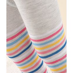 Cute Walk by Babyhug Antibacterial Stripped Footed Tights - Grey