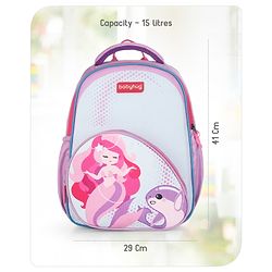 Babyhug School Backpack Mermaid Purple - 15.5 Inches
