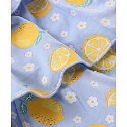 Babyhug 100% Cotton Singlet Top With Lemon Print & Frill Detailing - Purple