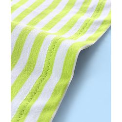Babyhug 100% Cotton Sleeveless Solid & Stripe Sando Pack of 2 - Green