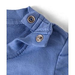 Babyhug Cotton Knit Half Sleeves Lion Printed Night Suit - Blue
