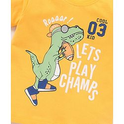 Babyhug Cotton Jersey Half Sleeves T-Shirt Text Printed - Yellow