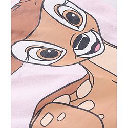 Babyhug Cotton Full Sleeves Night Suit Bambi Print- Peach