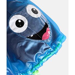 Babyhug PVC Opaque Full Sleeves Happy Face Raincoat - Blue