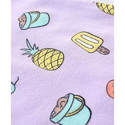 Babyhug 100% Cotton Knit Sleeveless Antibacterial Striped Sando Palm Tree Print Pack of 3 - Purple & Yellow