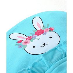 Babyhug Cotton Cap Bunny Print with Frill Detailing - Blue