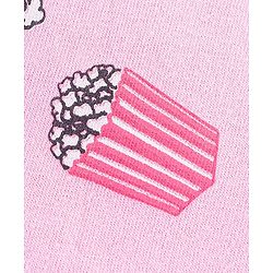 Babyhug 100% Cotton Frill Sleeves Tee With Popcorn & Dot Graphics Pack Of 3- Pink & Peach