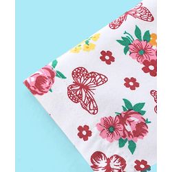 Babyhug Cotton Three Fourth Lycra Leggings Striped & Floral Print Pack Of 3- Yellow White & Pink