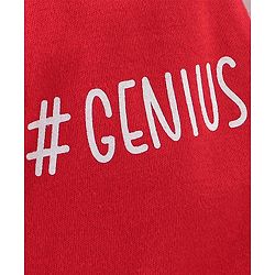 Babyhug Cotton Full Length Diaper Pants Stripes & Text Print Pack Of 3- Red & Blue