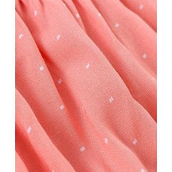 Babyhug Rayon Half Sleeves Top With With Smocking & Frill Detailing - Peach