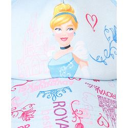 Disney By Babyhug Cotton Cindrella Print Summer Cap Blue - Diameter 56 cm