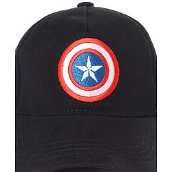 Babyhug Marvel Captain America Summer Cap Black - Circumference 57 cm