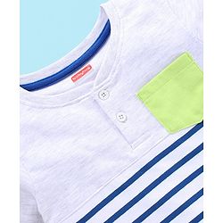 Babyhug Cotton Half Sleeves T-Shirt and Knee Length Shorts Striped - Blue