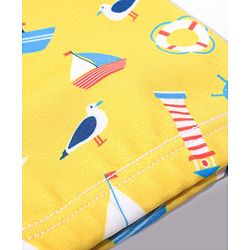 Babyhug Short Length Swimming Trunk Beach Theme Print - Yellow