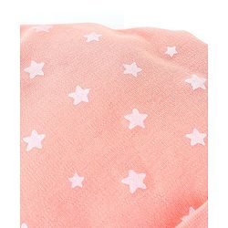 Babyhug 100% Cotton Cap Star Print Peach - Diameter 11.5 cm